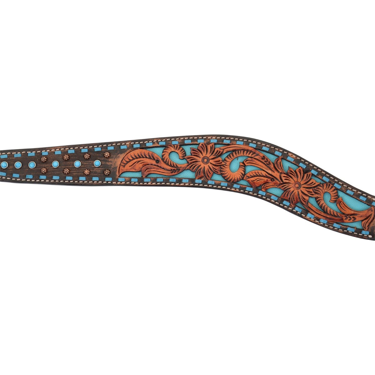 Bronco Blue Texas Flower Breast Collar 1