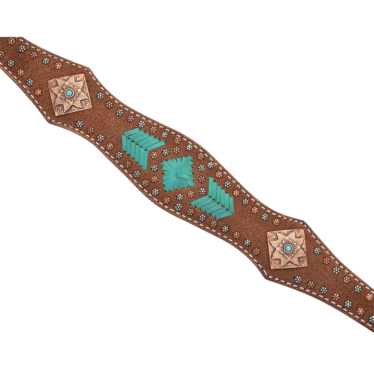 Turquoise and Rawhide Breast Collar 1